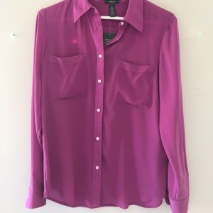 Pink Ralph Lauren button up blouse NWT